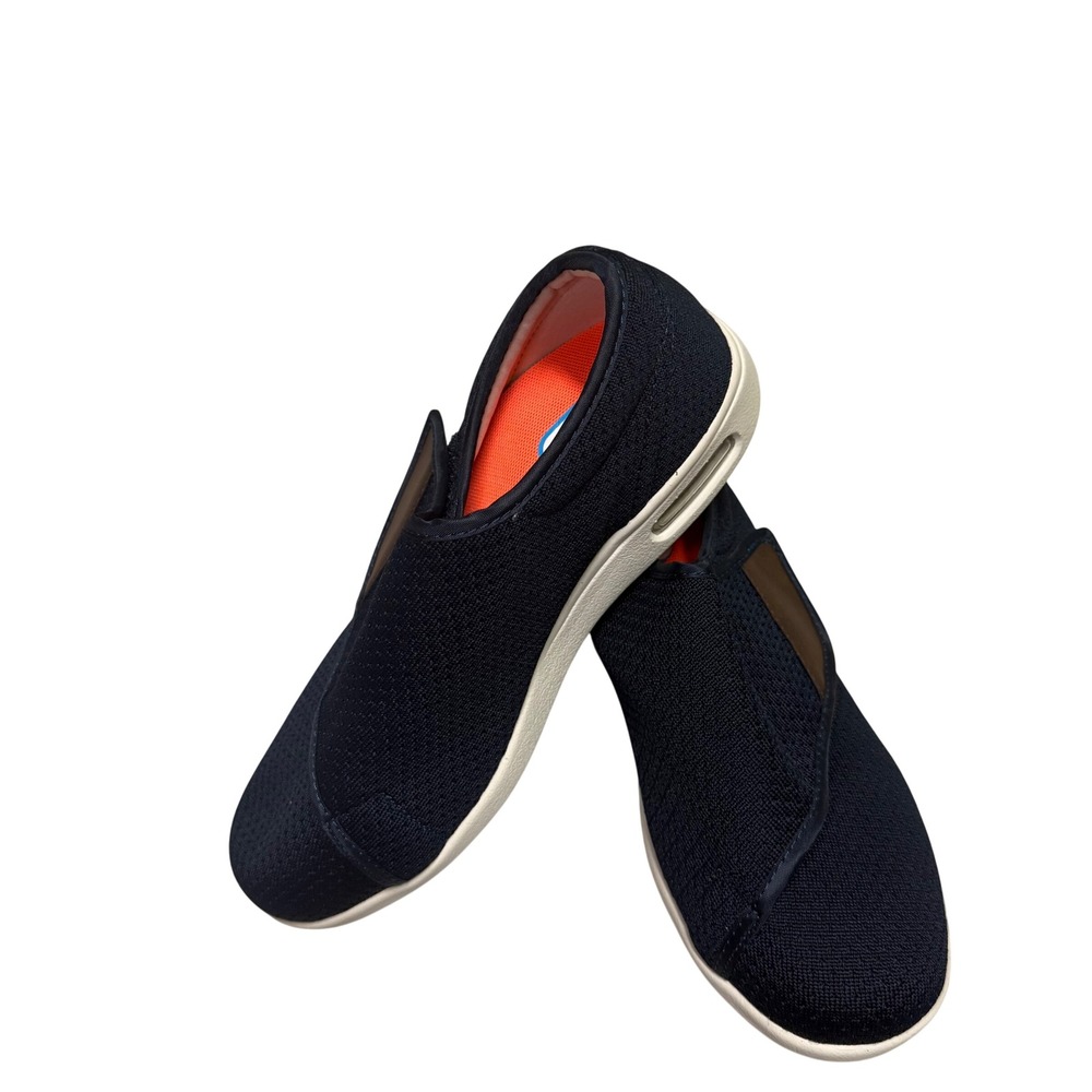 New YOUYUN Navy Blue Slip On Sneakers Diabetic Walking Shoes Men 7.5 Women's 8.5